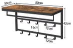 Wandkapstok met Plank –10 Haken en Wandrek voor Hal of Kamer, Huis en Inrichting, Woonaccessoires | Kapstokken, Verzenden, Nieuw