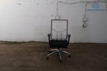 Tweedehands Ergonomische Bureaustoel 987 Zwart Wit Mesh, Verzenden, Gebruikt, Bureaustoel
