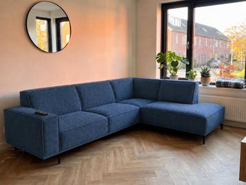 Hoekbank Huizen - hoekbanken - Blauw, Nieuw, 150 cm of meer, Stof, 250 tot 300 cm