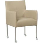 Taupe leren eetkamerstoelen, Ophalen of Verzenden, Nieuw, Leer