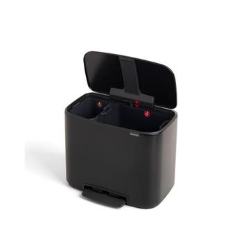 Brabantia Bo pedaalemmer 11+23 ltr - mat zwart, Huis en Inrichting, Woonaccessoires | Prullenbakken, Verzenden, Nieuw