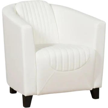 Leren fauteuil Press Special - Toledo Purewhite (wit) -, Nieuw, Ophalen of Verzenden, Eigentijds, Klassiek, Retro, Romantisch, Vintage
