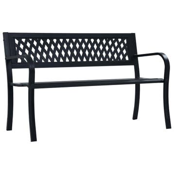 vidaXL Tuinbank 125 cm staal zwart, Tuin en Terras, Tuinbanken, Verzenden, Nieuw, Metaal