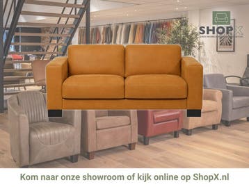 Leren bank Clear - 2,5 zits - Kenia Cognac (cognac) - Poten, Huis en Inrichting, Bohemian, Eigentijds, Modern, Retro, Vintage