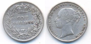 Shilling 1862 Grossbritannien: Victoria, 1837-1901, Postzegels en Munten, Munten | Europa | Niet-Euromunten, Verzenden