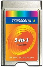 Transcend 5-in-1 PC Card Adapter voor SM/SD/MMC/MS/MS PRO (N, Verzenden, Nieuw