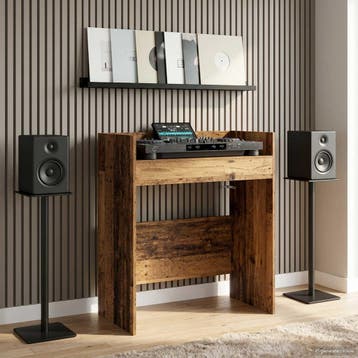 vidaXL DJ Tafel Oud hout 82 x 45 x 102 cm Bewerkt hout, Muziek en Instrumenten, Verzenden, Nieuw