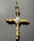 Middeleeuwen, kruisvaardersperiode Brons Elegante Kruis -, Antiek en Kunst