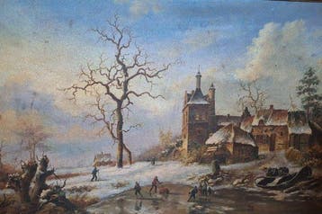 Hollandse School (XX) - Ouderwets schaatsen