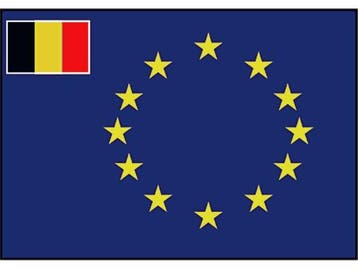 Raad van Europa vlag met inprint vlag van Belgie, Watersport en Boten, Ophalen of Verzenden, Nieuw, Zeilboot of Motorboot