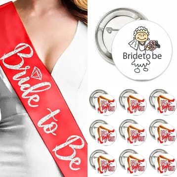 Vrijgezellenfeest set met sluier, sjerp, buttons en tattoos, Kleding | Dames, Trouwkleding en Trouwaccessoires, Verzenden, Wit