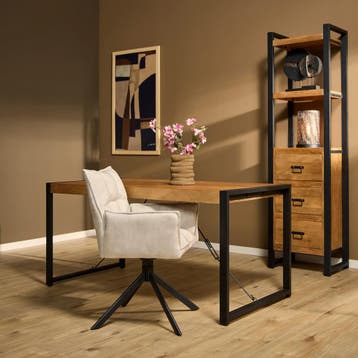 Rechthoekige eettafel Boaz mangohout naturel 140 cm |, Ophalen of Verzenden, Nieuw