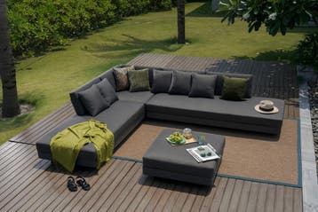 Santa Monica hoek loungeset 4 delig aluminium antraciet, Ophalen of Verzenden, Nieuw, Aluminium