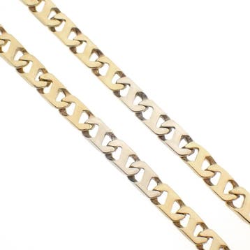 Bicolor fantasie schakelketting, Ophalen of Verzenden, Gebruikt, Overige kleuren, Goud