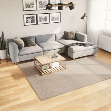 vidaXL Vloerkleed HUARTE laagpolig zacht wasbaar 240x240cm, Verzenden, Nieuw, Bruin