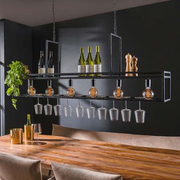 *WOONWINKEL* Bar Hanglamp Met Wijnglazen Rek, Huis en Inrichting, Verzenden, Nieuw
