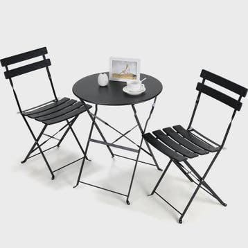 Inklapbare Bistro Set 3-delig Staal - Tuin, Balkon & Terras, Verzenden, Nieuw