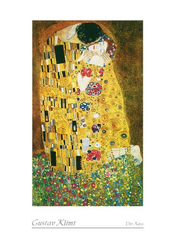 Kunstdruk Gustav Klimt - Der Kuss 50x70cm, Verzenden, Nieuw