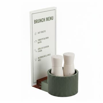 Oacklux Menukaart- en Peper- & Zouthouder Universeel Groen, Nieuw in verpakking