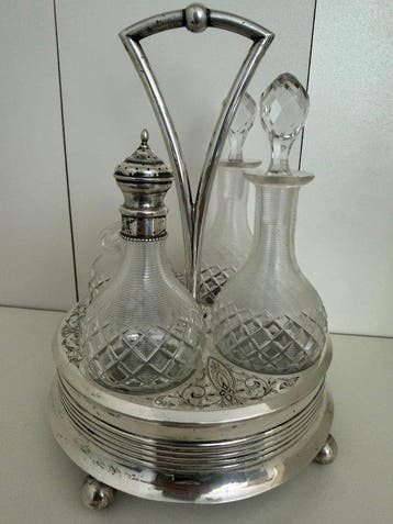 Antique Continental Silver (830) Cruet / Condiment Stand