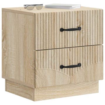 vidaXL Nachtkastje 2 pcs Sonoma Eiken 43 x 34,5 x 44,5 cm, Minder dan 45 cm, Verzenden, Nieuw, Minder dan 55 cm