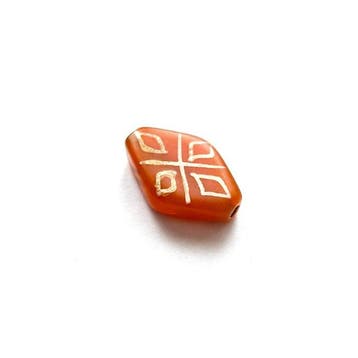 Oud-Birmese, Pyu-staten Geëtst agat XS kralen-talisman met