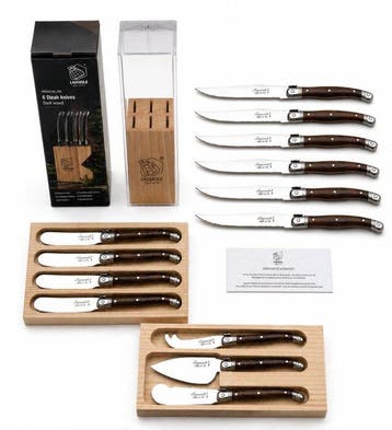 Laguiole - 13x piece Dark Brown - Steak knives (6x) - Butter