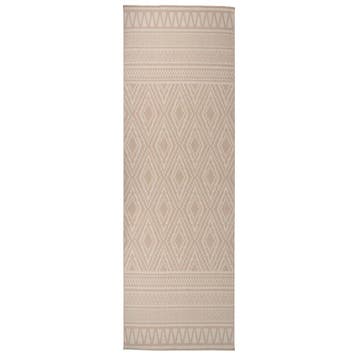 vidaXL Buitenkleed met patroon platgeweven 80x250 cm bruin, Verzenden, Nieuw, Bruin