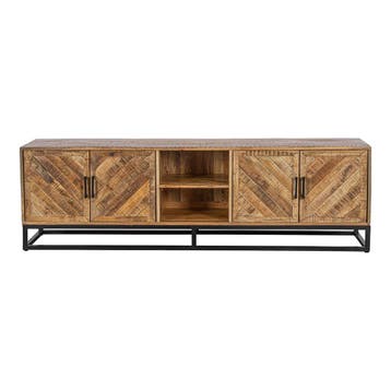 Tv-meubel Mangohout Sabia 200 cm, Verzenden, Nieuw, Overige houtsoorten, Industriële meubels