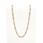 Bicolor gouden figaro schakelketting, Sieraden, Tassen en Uiterlijk, Kettingen, Ophalen of Verzenden, Gebruikt, Overige kleuren