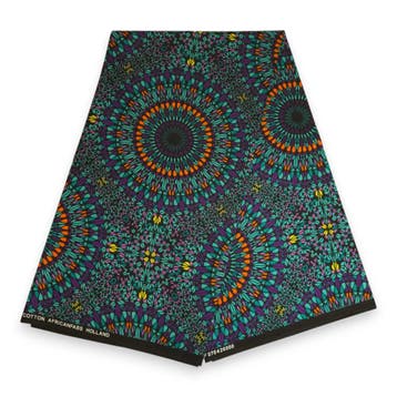 Afrikaanse wax print stof - Turkoois Paars Ocean Eye - 100%, Ophalen of Verzenden, Nieuw