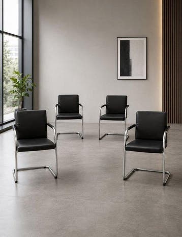 Vitra - Stoel (4) - visasoft - Staal, Bont