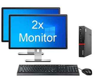 Lenovo ThinkCentre M700 Tiny i5 6e Gen incl. 2 Monitoren +, Computers en Software, Desktop Pc's, 6500T (4-Cores), 8 GB, 120 GB