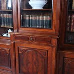 Bibliotheekkast 260 m hoog  met 6 deuren en dubbel break fro, Antiek en Kunst, Antiek | Meubels | Kasten, Ophalen of Verzenden
