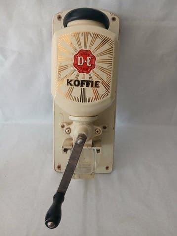 D .E - Koffiemolen - Porselein, Staal, Glas en Hout