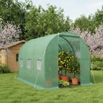 Foliekas in tunnelvorm met 6 ramen 343x200x200cm - groen, Verzenden, Nieuw