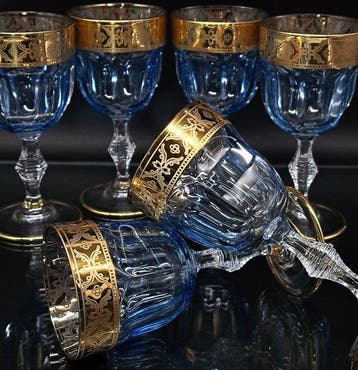 Artemisia - Drinkset (6) - Kristal, goud 24 karaat