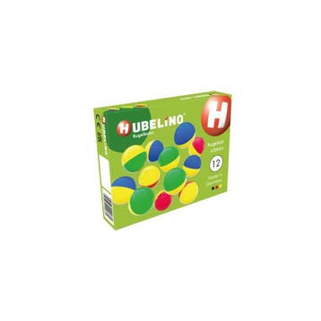 Hubelino kunststof knikkers - 12 stuks - tweekleurig, Verzenden, Nieuw