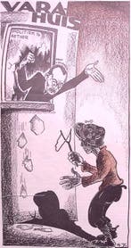 Van Embden en Pieter Oud als Kain en Abel op spotprent, Verzenden