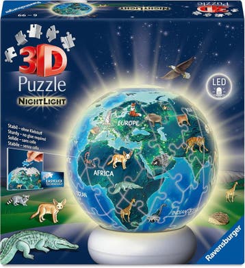 NightLight 3D Puzzel - The Earth by Night (73 stukjes) |, Verzenden, Nieuw