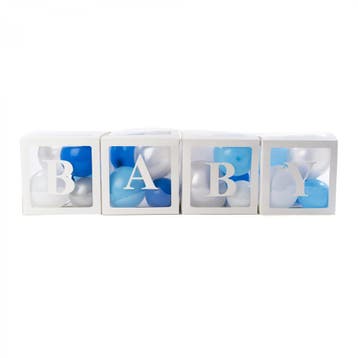 Vier letter ballon blokken Baby wit, Ophalen of Verzenden, Nieuw, Versiering, Geboorte of Huwelijk