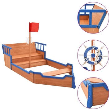 Houten Zandbak Schip - Tweedekansje - OP=OP, Ophalen of Verzenden, Zo goed als nieuw