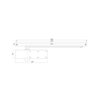 Intersteel Deurdranger met glijarm DR 124, 207x55x40,, Verzenden, Nieuw