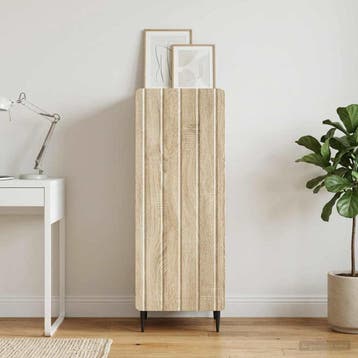 vidaXL Dressoir Sonoma Eiken 34,5 x 33 x 92 cm Bewerkt hout, Verzenden, Nieuw, Overige houtsoorten, Minder dan 50 cm