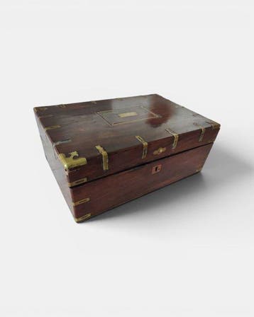 Kist - Hout, Verguld messing - Antique Writing Box