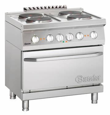 Bartscher Fornuis met elektrische oven | 4 kookplaten, Verzenden, Nieuw in verpakking