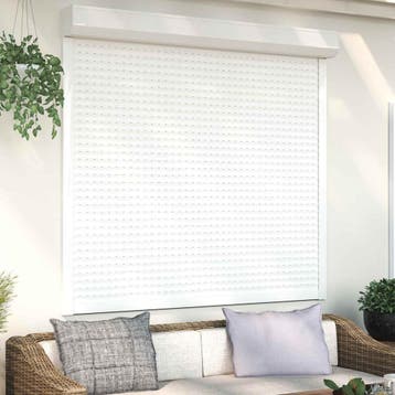 vidaXL Roljaloezie Wit 160 x 150 cm Aluminium en, Verzenden, Nieuw