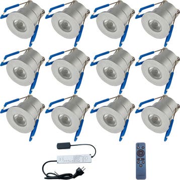 LED Veranda Spot Complete Set - Velvalux - 12 Stuks - 3W -, Ophalen of Verzenden, Nieuw, Overige fittingen, Plafondspot of Wandspot