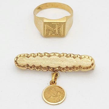 Ketting met hanger - 18 karaat Geel goud, Sieraden, Tassen en Uiterlijk