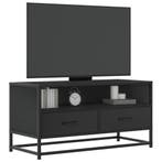 vidaXL Tv-meubel 80x34,5x40 cm bewerkt hout en metaal zwart, Huis en Inrichting, Kasten | Televisiemeubels, Verzenden, Nieuw, Overige houtsoorten